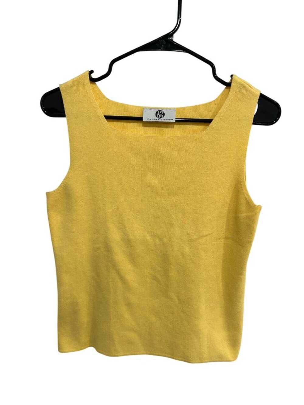 1989 One Nine Eight Nine Yellow Sleeveless Knit Tank Top Preppy Chic